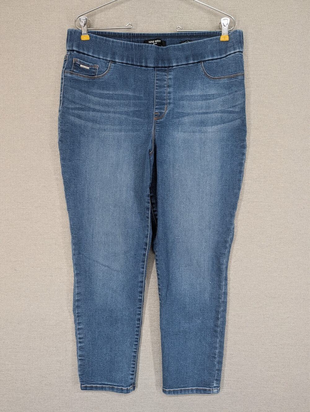 Nine West Blue Heidi Pull On Skinny Crop Size 14 Jeans -0826i76